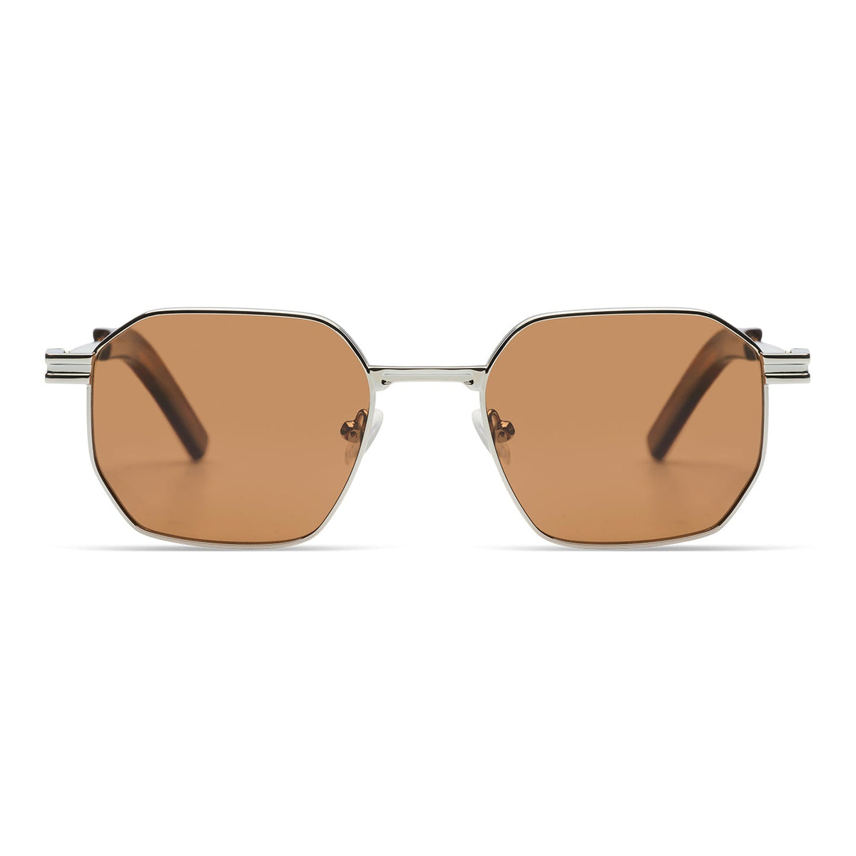 Komono Percy – Argent – verres marron polarisés – vue de face