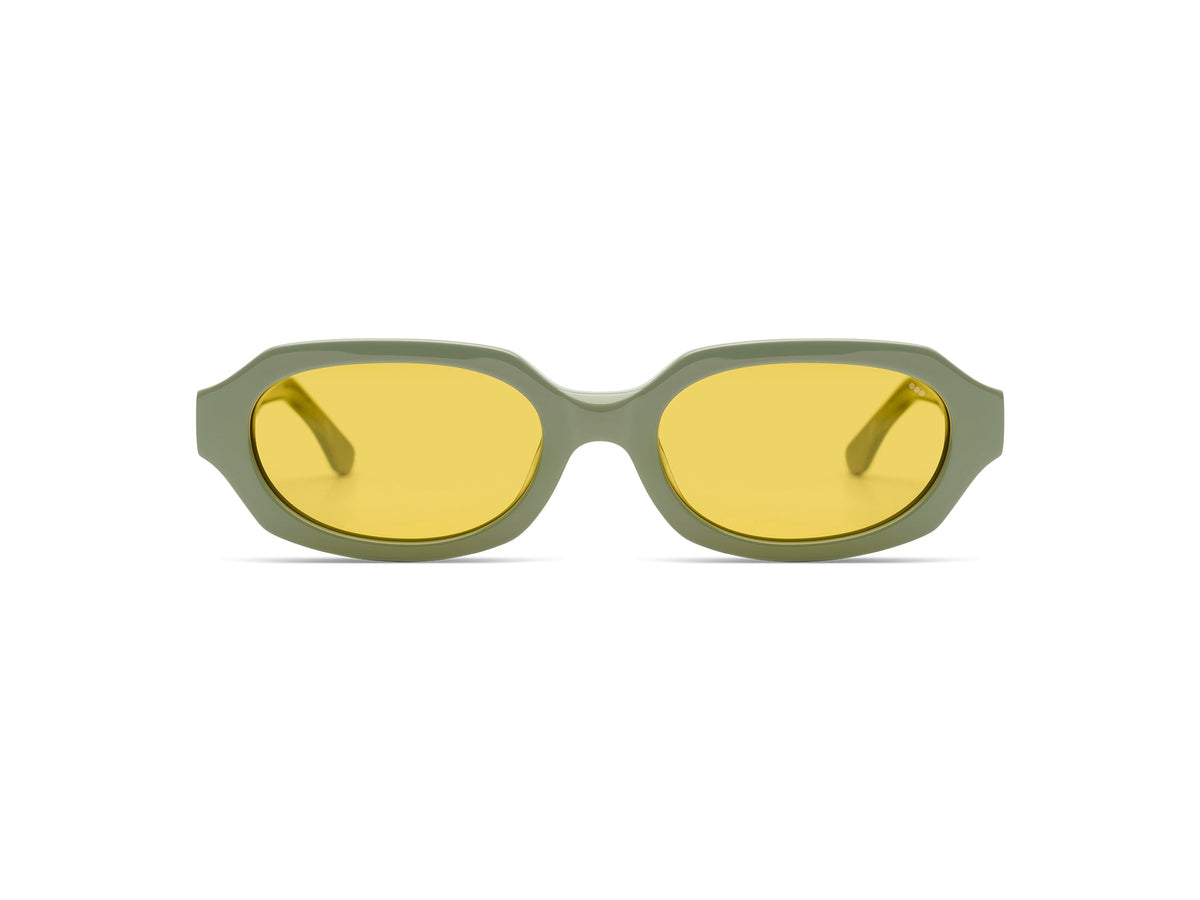 Komono Reese – Vert sauge – verres jaunes polarisés – vue de face