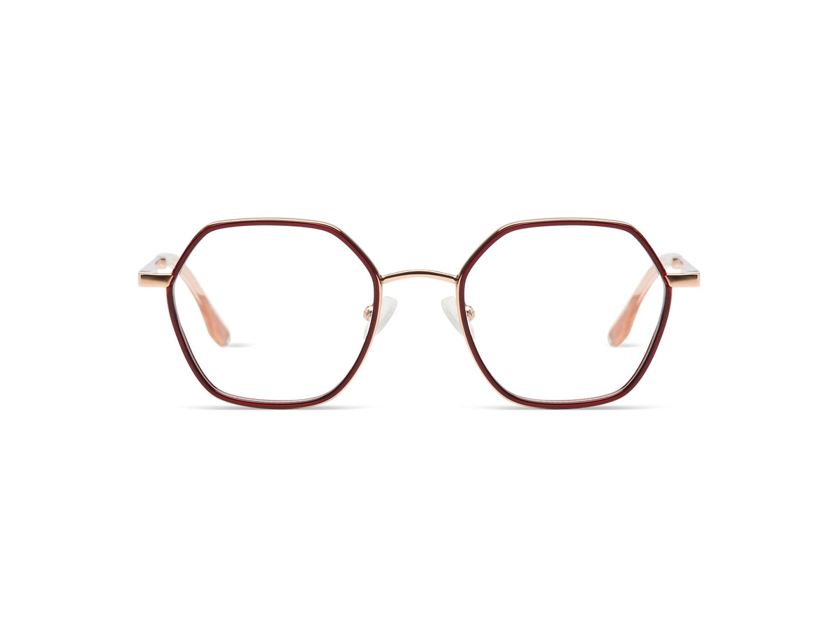 Komono Nora Slims – Bordeaux / Or rose – vue de face