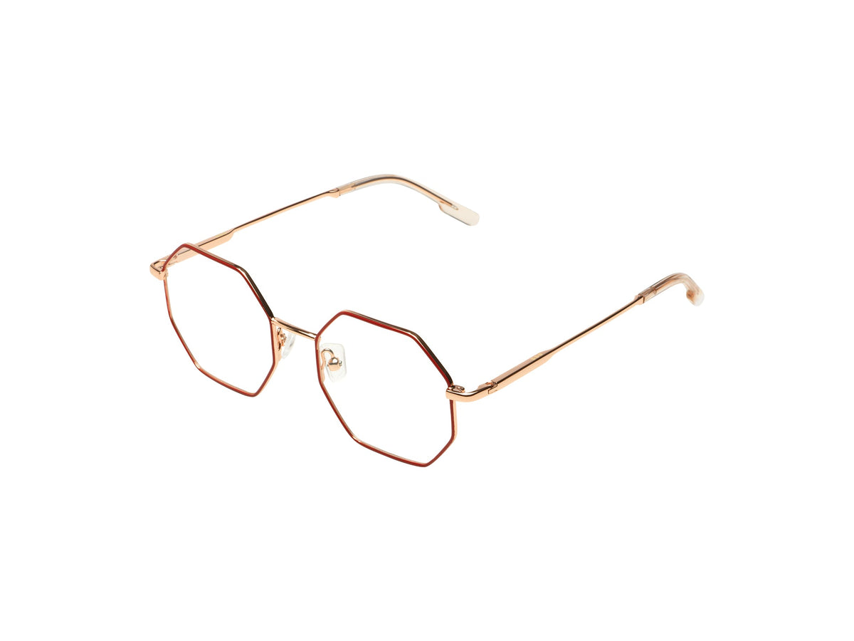 Komono Janet Slims – Rouge brique / Or rose – vue de profil