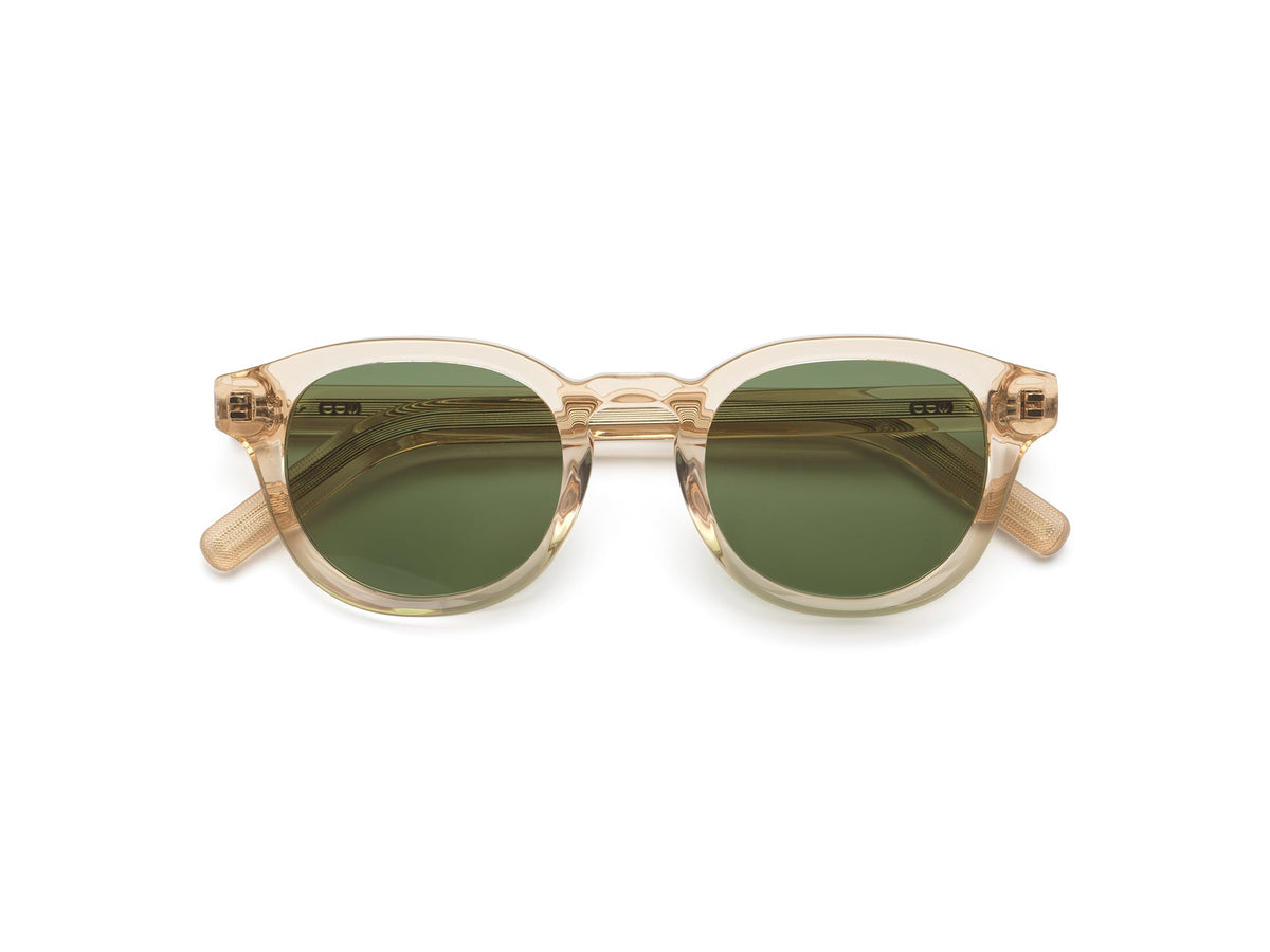 Komono Riley Sun – Beige transparent – verres verts polarisés – vue de dessus