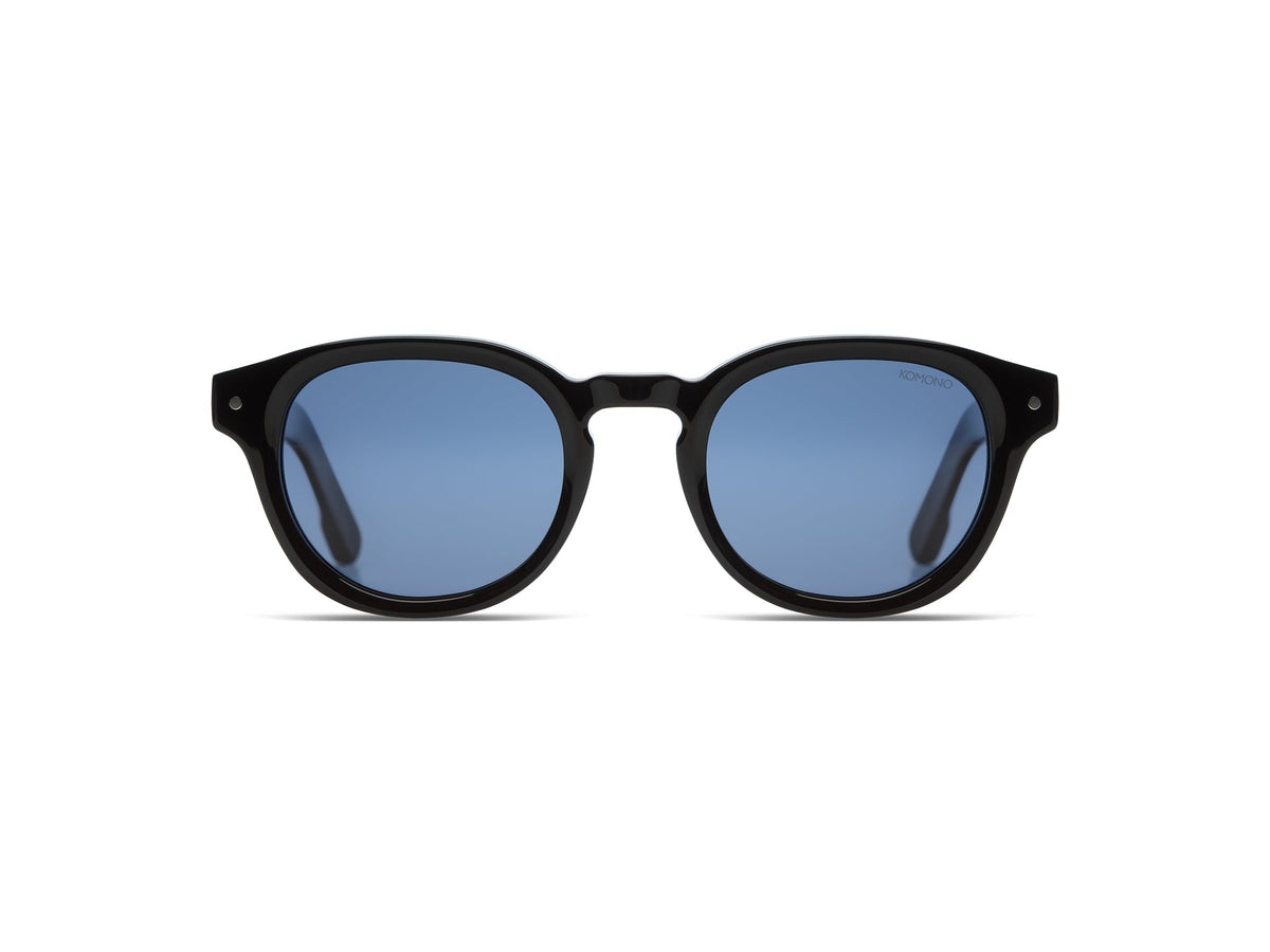 Komono Riley Sun – Noir – verres bleus polarisés – vue de face