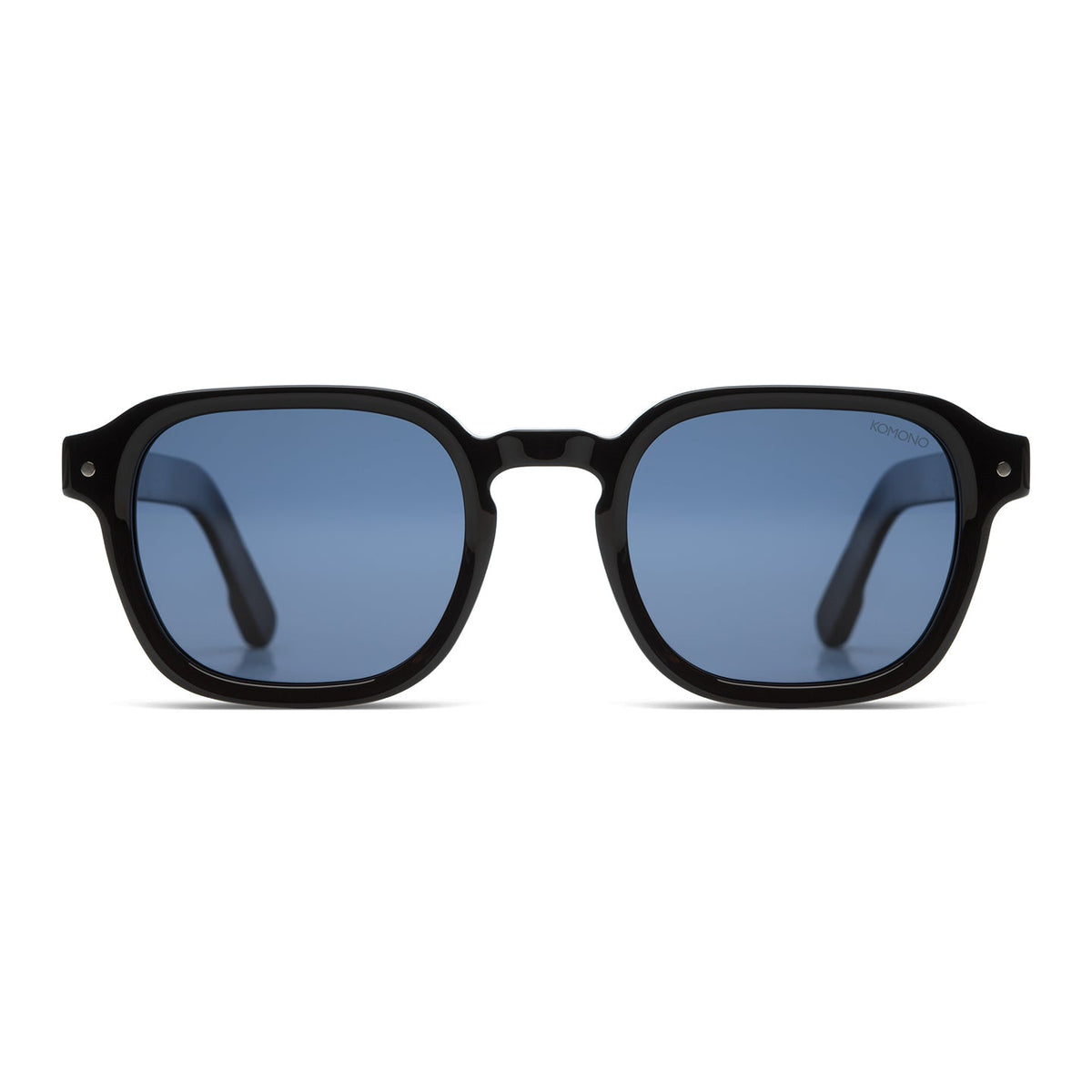 Komono Knox Sun – Noir – verres bleus polarisés – vue de face