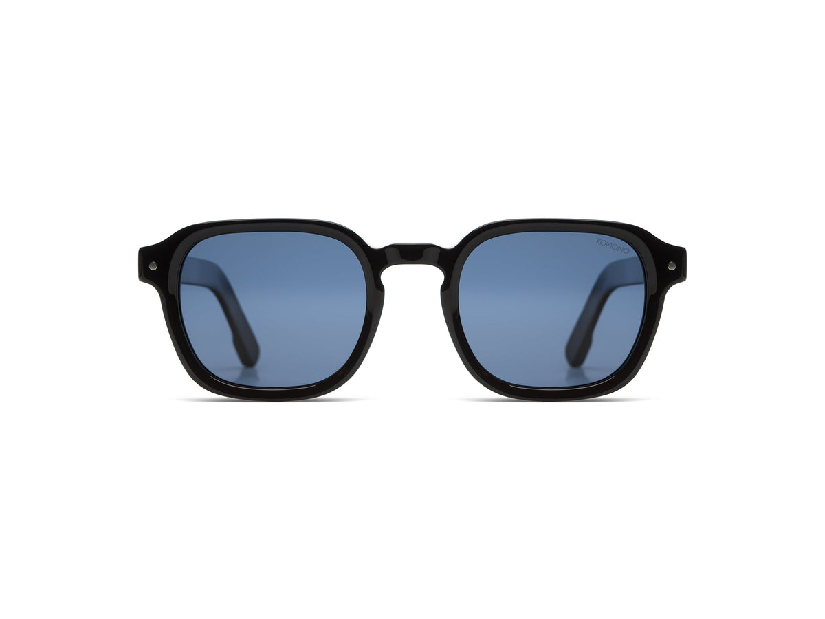 Komono Knox Sun – Noir – verres bleus polarisés – vue de face