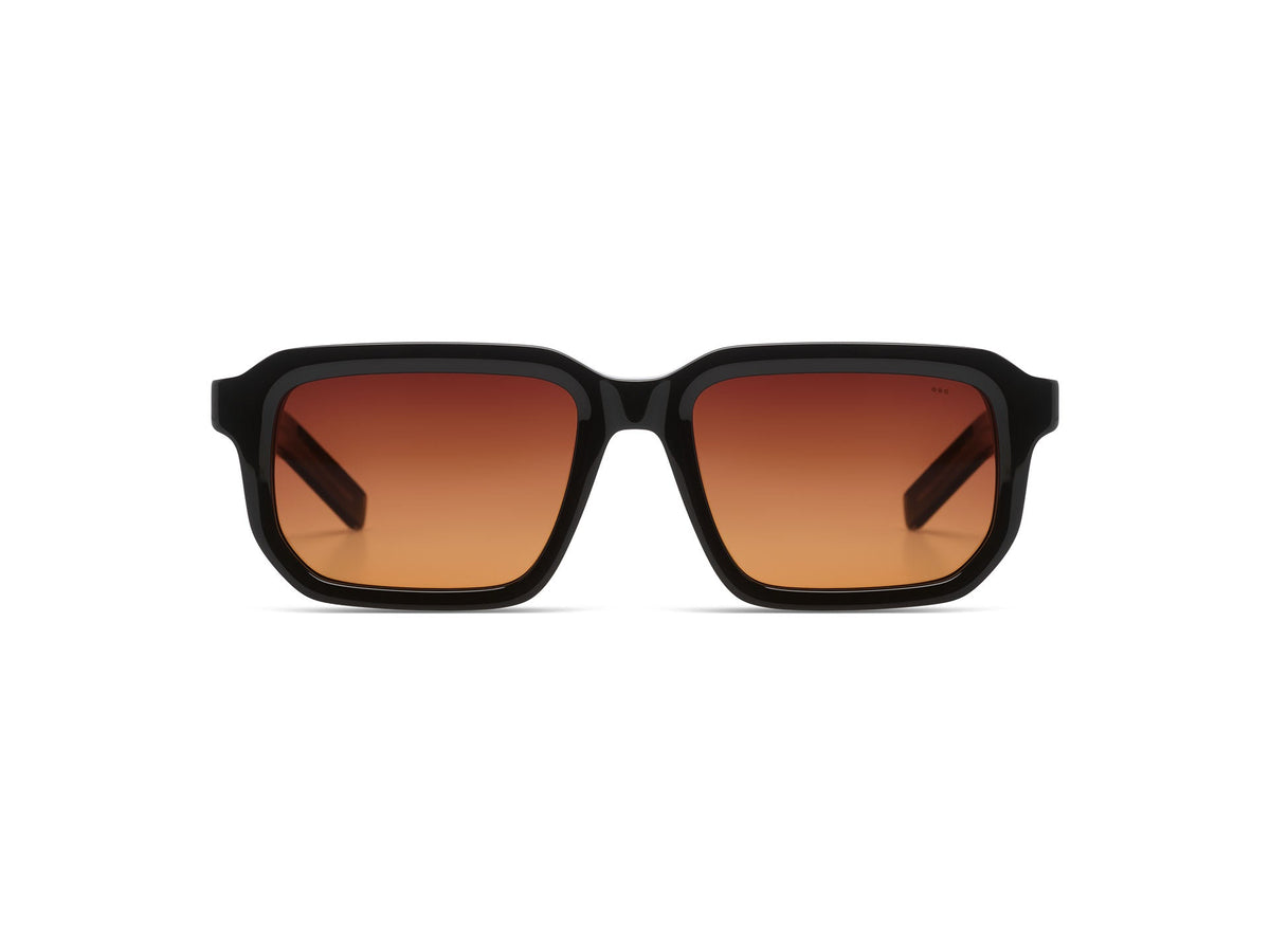 Komono Nico Grand – Noir – verres marron dégradés polarisés – vue de face