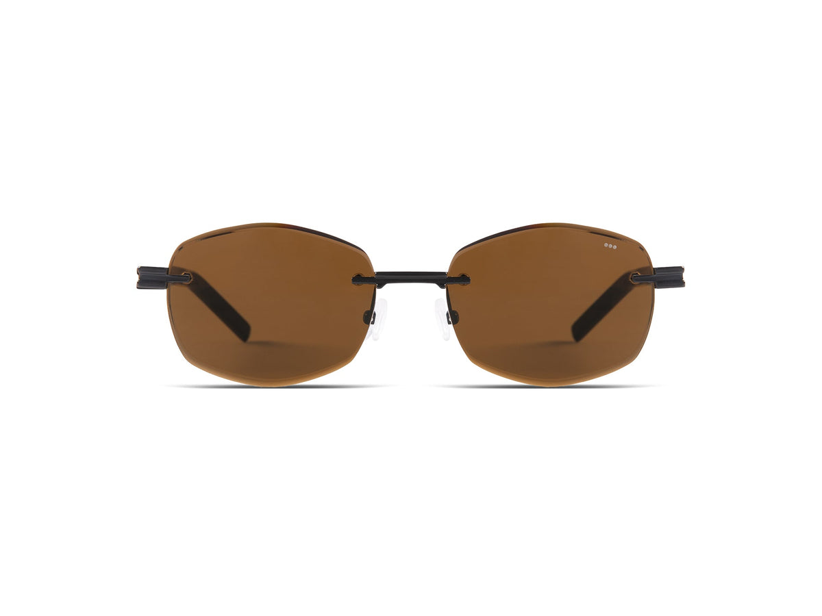 Komono Micah – Noir – verres marron – vue de face