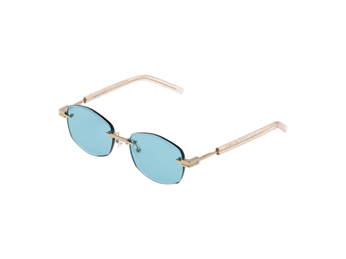 Komono Micah – Or – verres bleu turquoise – vue de profil