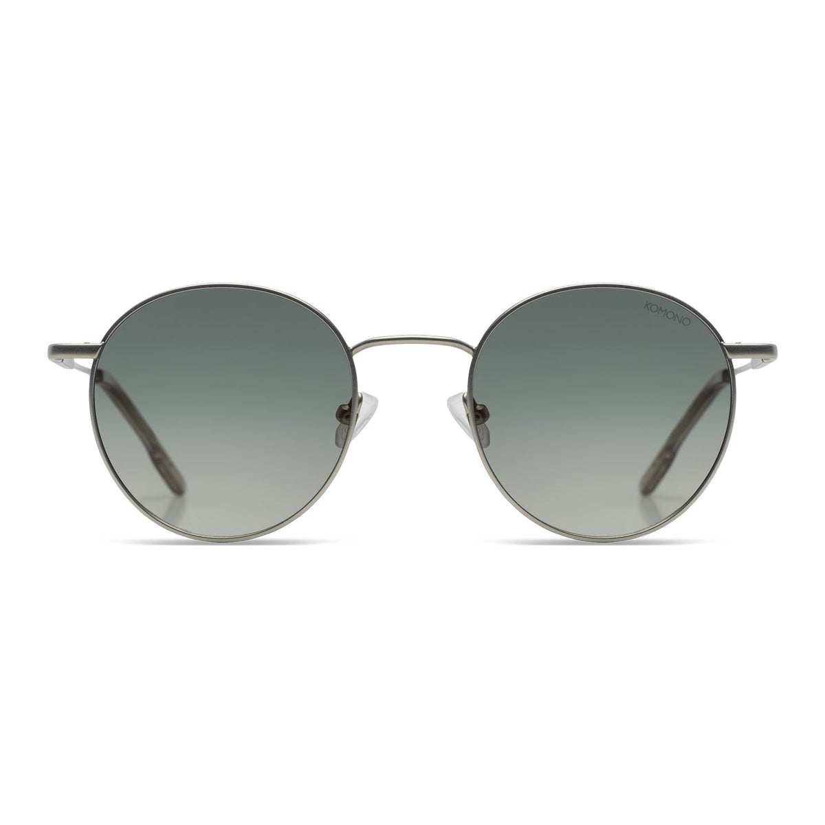 Komono Pete Sun – Argent – verres verts dégradés polarisés – vue de face