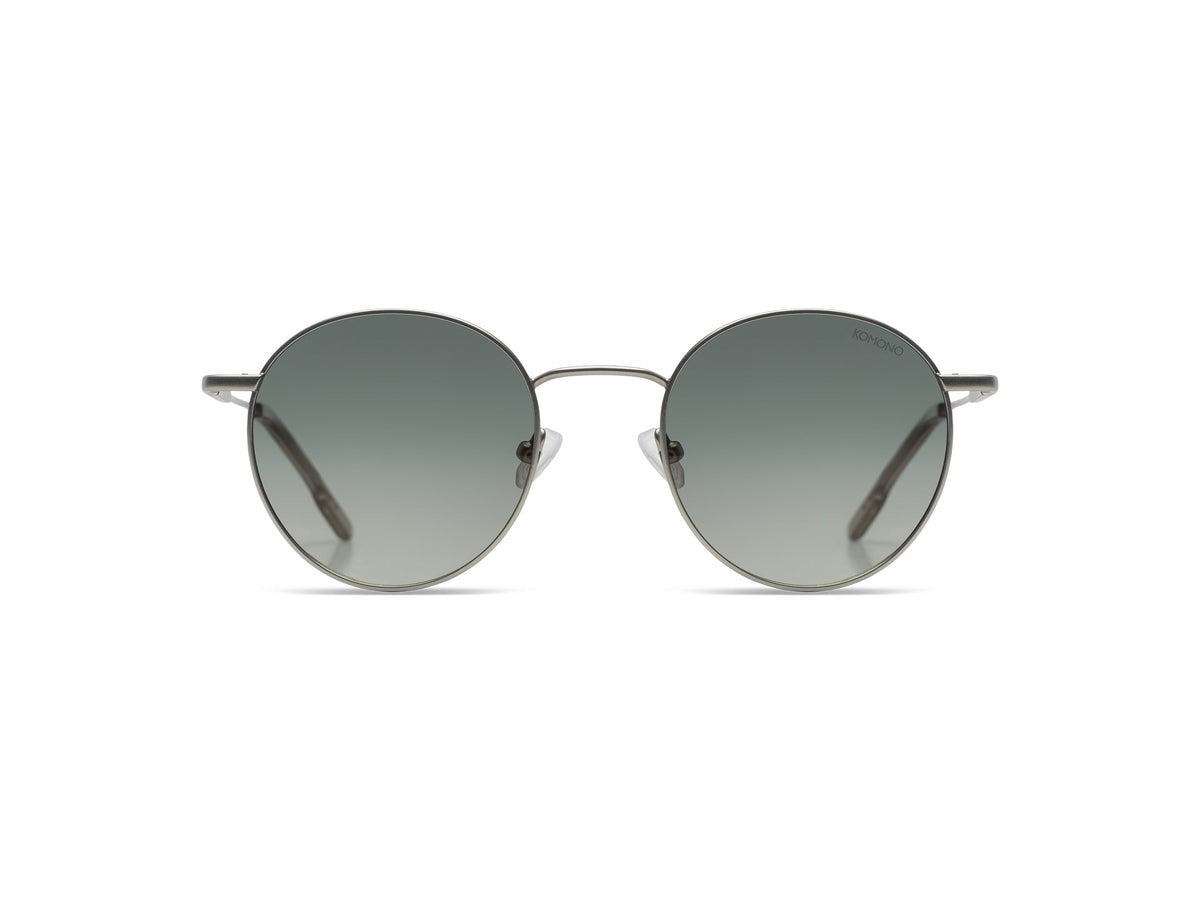 Komono Pete Sun – Argent – verres verts dégradés polarisés – vue de face
