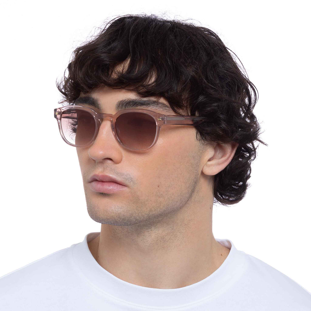 Le Specs Rudimentary – Rose – verres marron – portées