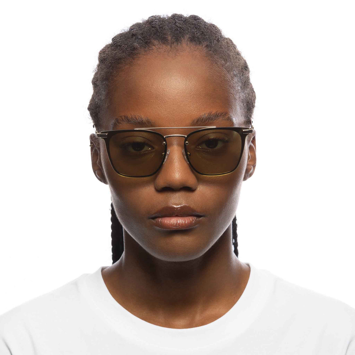 Le Specs Sheesh – Or – verres verts – portées