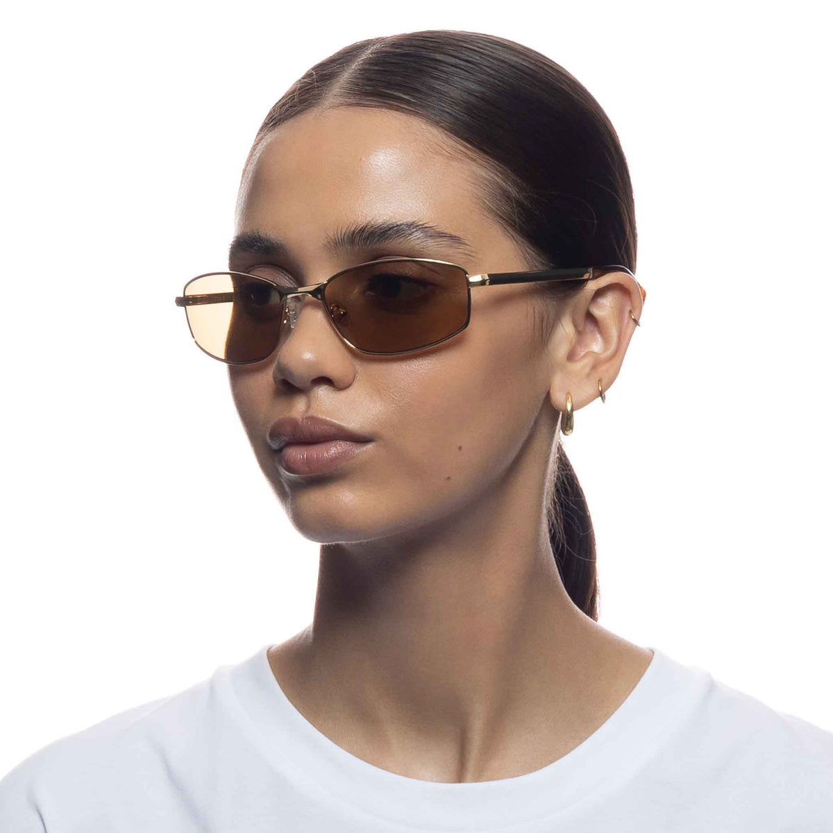 Le Specs Star Beam – Or – verres marron – portées