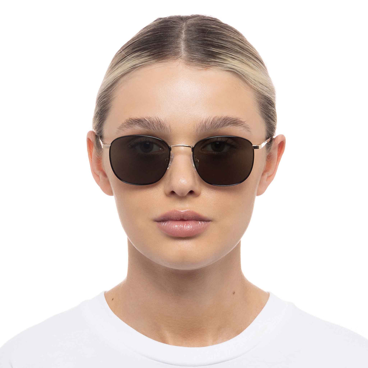 Le Specs Neptune Deux – Noir / Or – verres noirs – portées