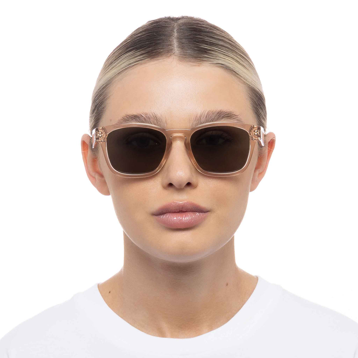 Le Specs Players Playa – Transparent – verres gris – portées
