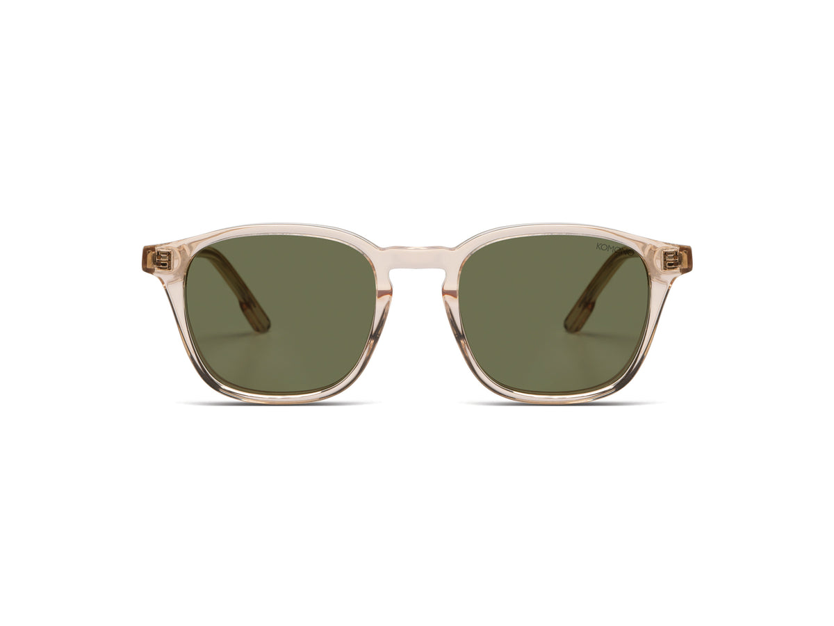 Komono Marlon – Beige transparent – verres verts – vue de face