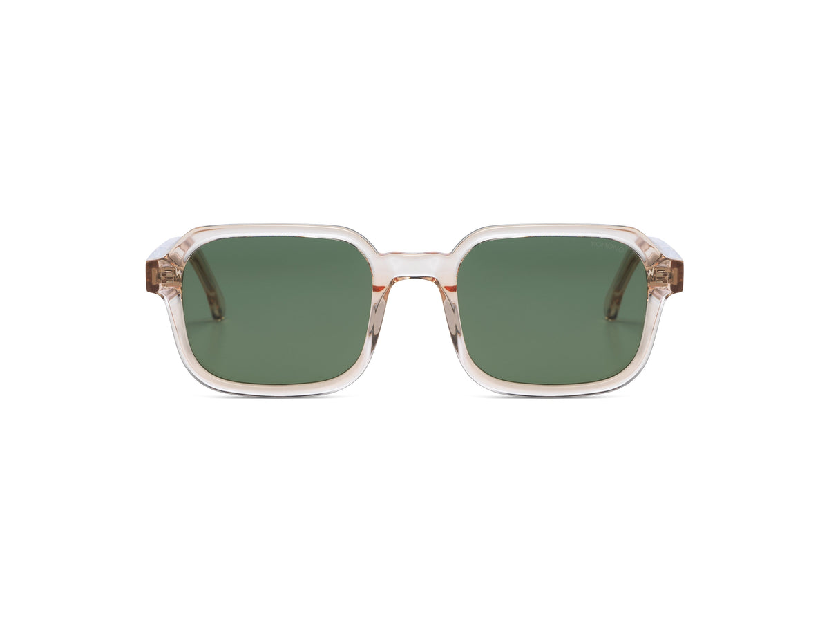 Komono Romeo – Beige transparent – verres verts – vue de face