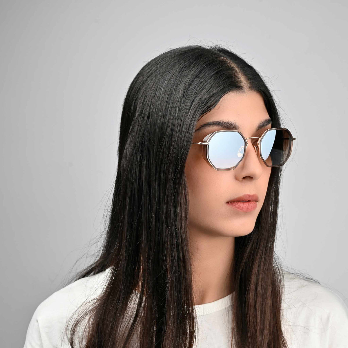 Eyepetizer Tommaso – Beige – verres marron – portées
