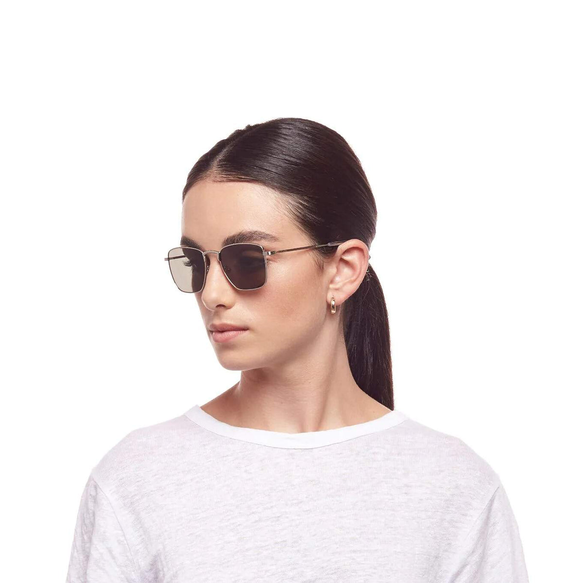 Le Specs Folsom – Argent – verres verts – portées