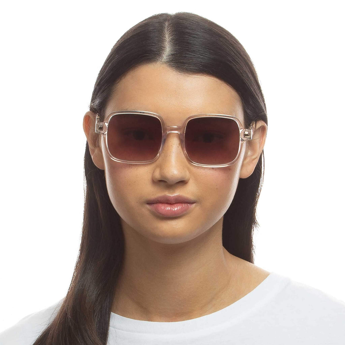 Le Specs Luxe Isla Del Sol – Transparent – verres marron – portées