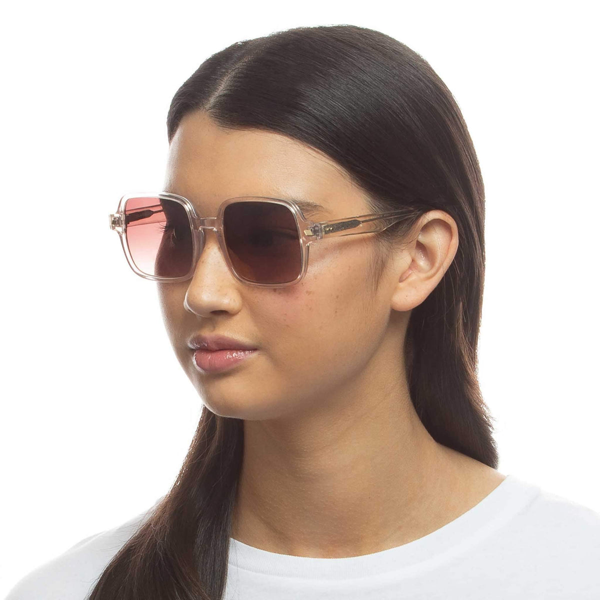 Le Specs Luxe Isla Del Sol – Transparent – verres marron – portées