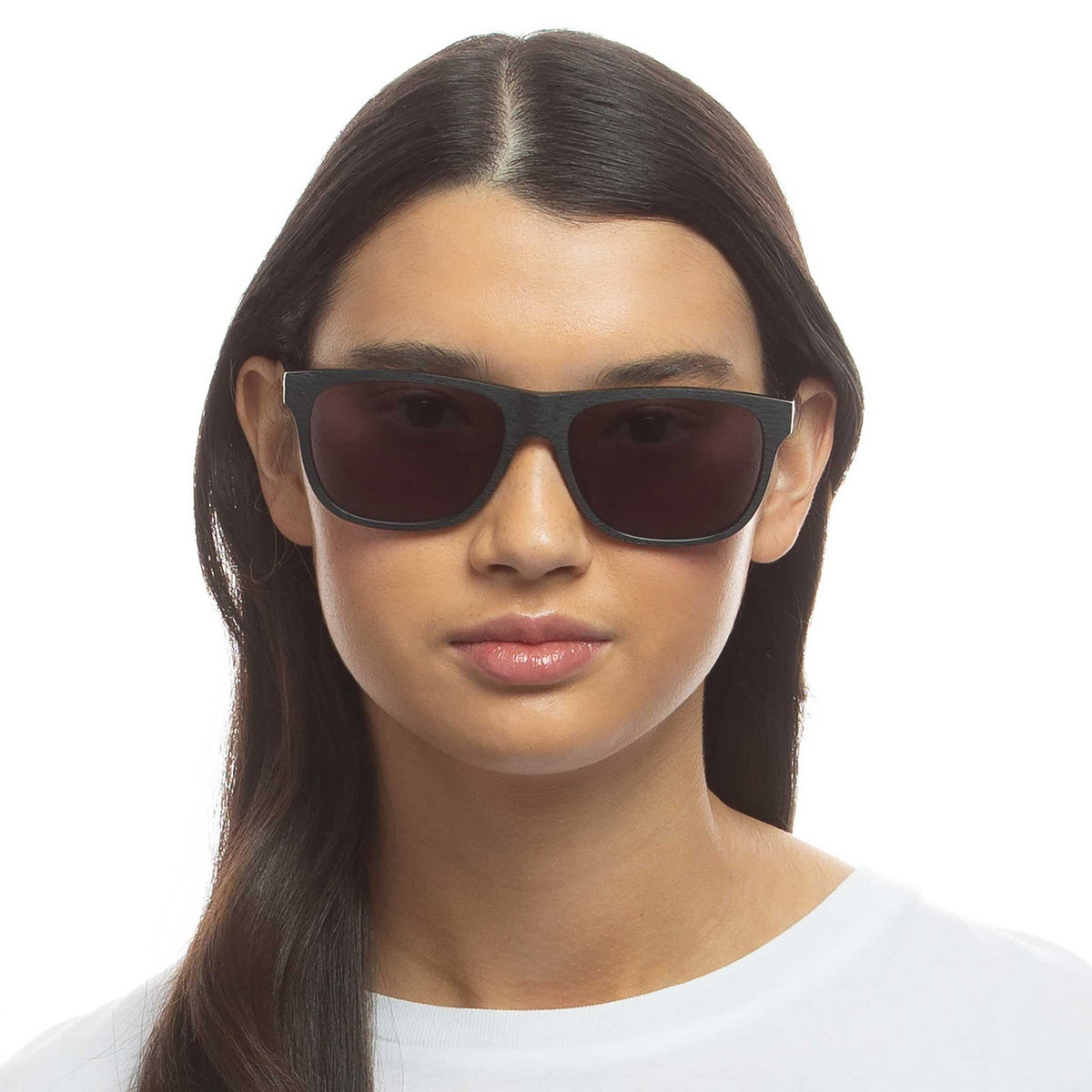 Le Specs Luxe Hacienda – Noir mat – verres noirs – portées