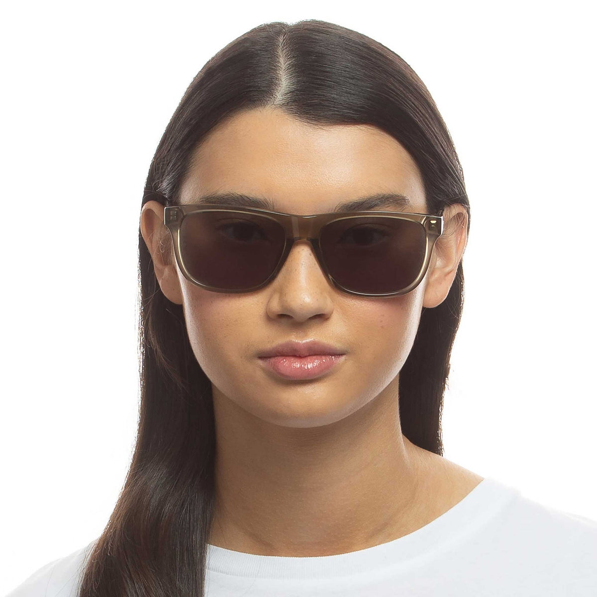 Le Specs Luxe Hacienda – Transparent – verres noirs – portées