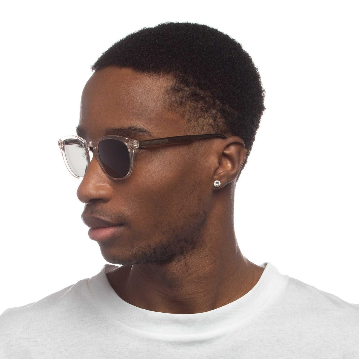 Le Specs Luxe La Play 50 – Transparent – verres verts – portées