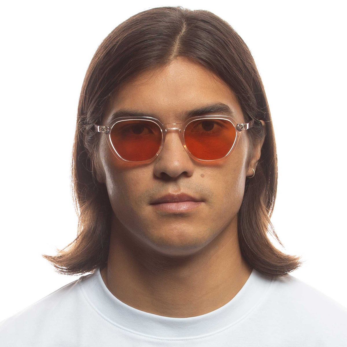 Le Specs Mercury 52 – Transparent – verres orange – portées