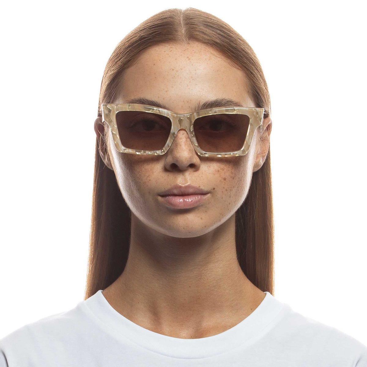 Le Specs Hero Alt Fit – Beige – verres marron – portées