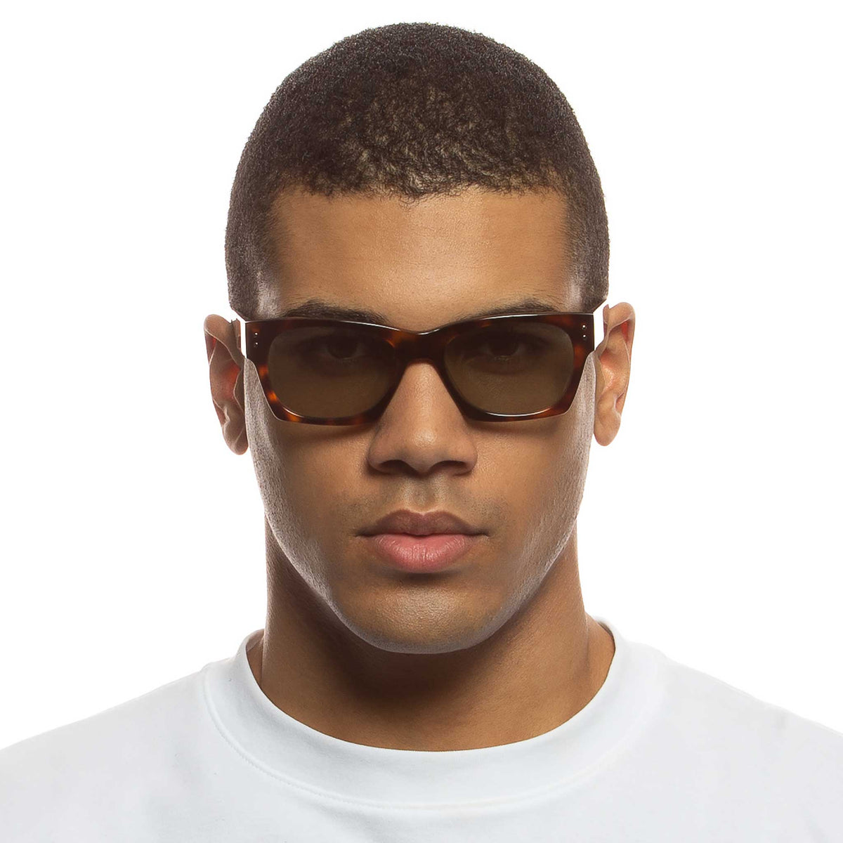 Le Specs Dang It – Écaille – verres verts – portées