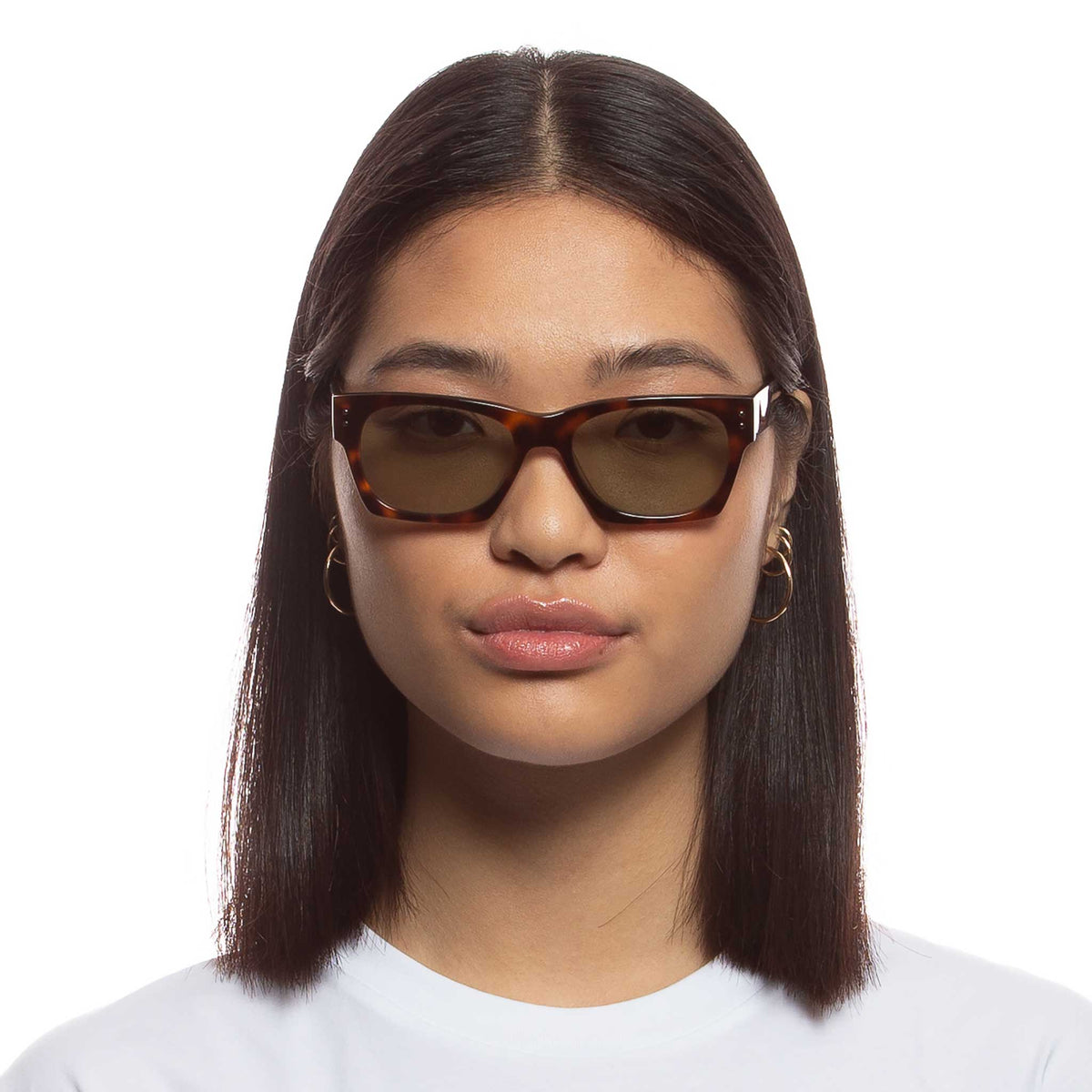 Le Specs Dang It – Écaille – verres verts – portées