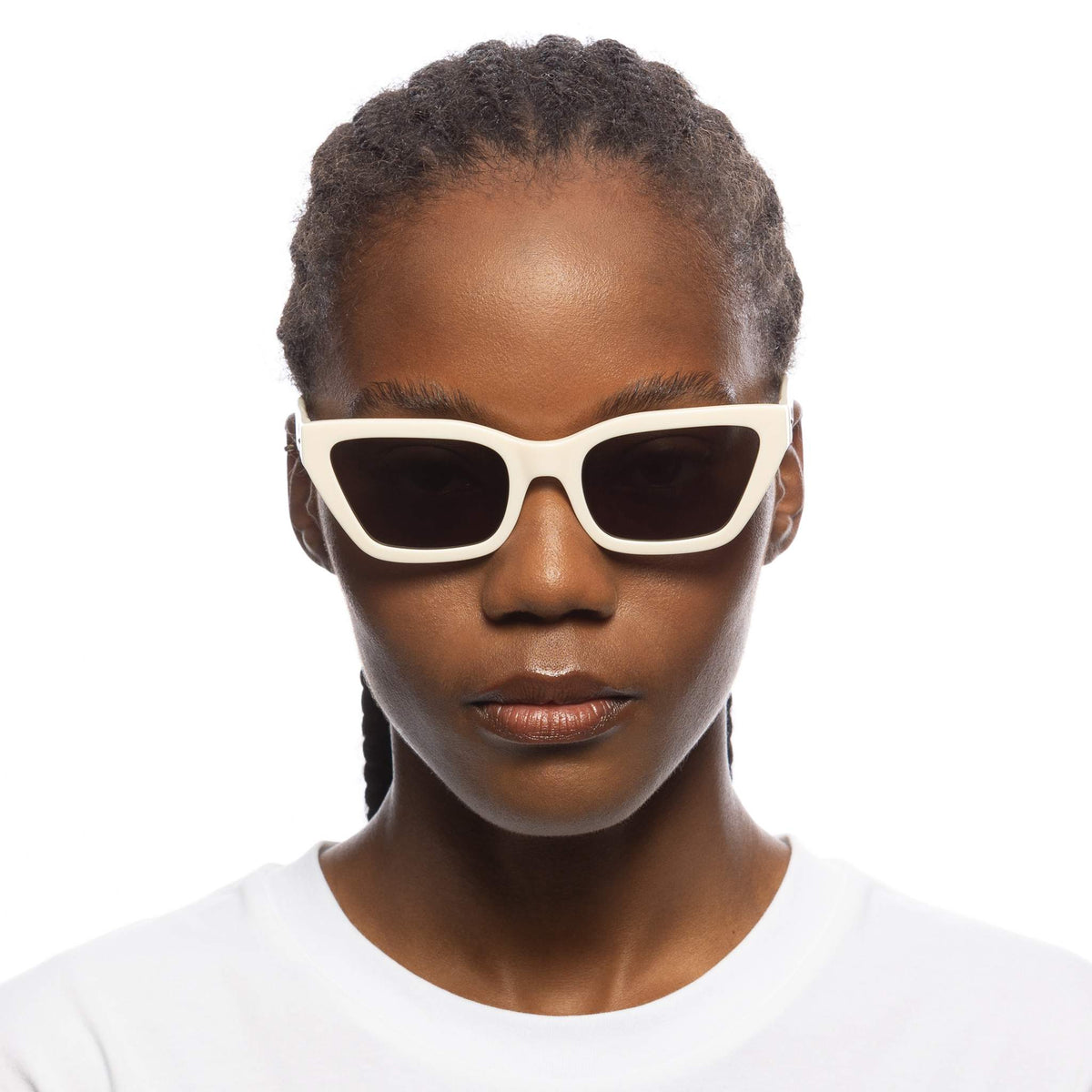 Le Specs Le Sustain Bio-Tron – Blanc – verres verts – portées