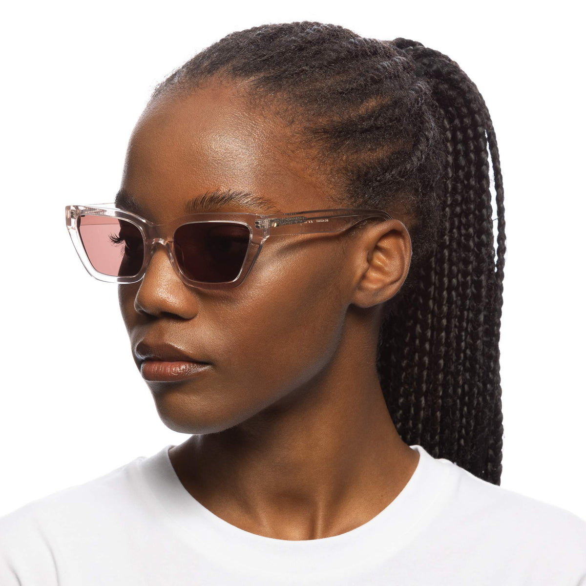 Le Specs Le Sustain Bio-Tron – Transparent – verres marron – portées