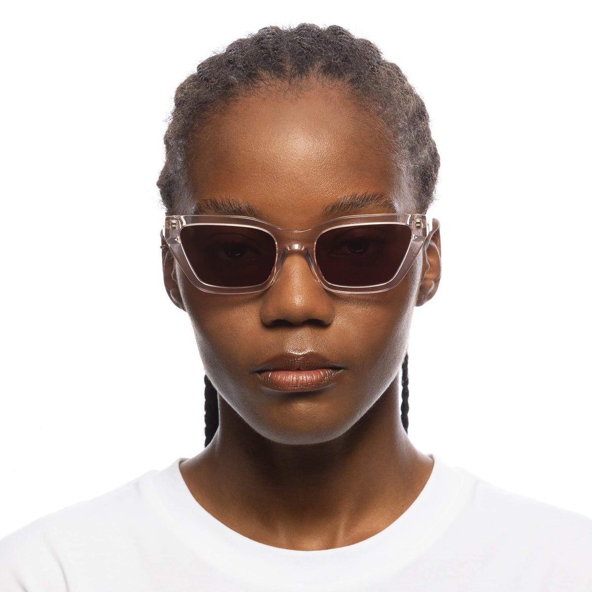 Le Specs Le Sustain Bio-Tron – Transparent – verres marron – portées