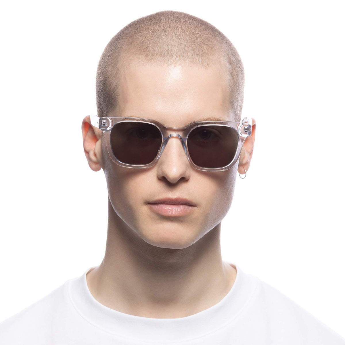 Le Specs Le Sustain Biopic 50 – Transparent – verres verts – portées