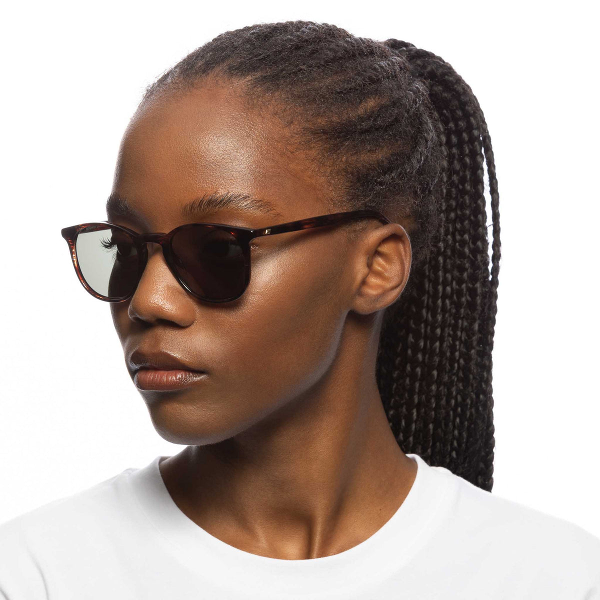 Le Specs Le Sustain Biogen 50 – Écaille – verres noirs – portées