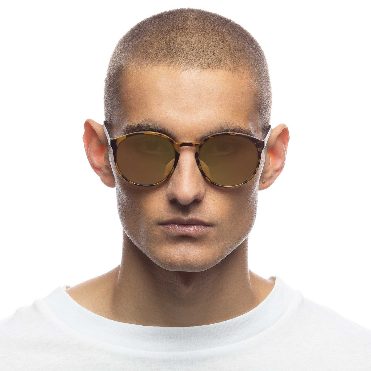 Le Specs, Le Tough Swizzle – Écaille – verres dorés miroir – portées