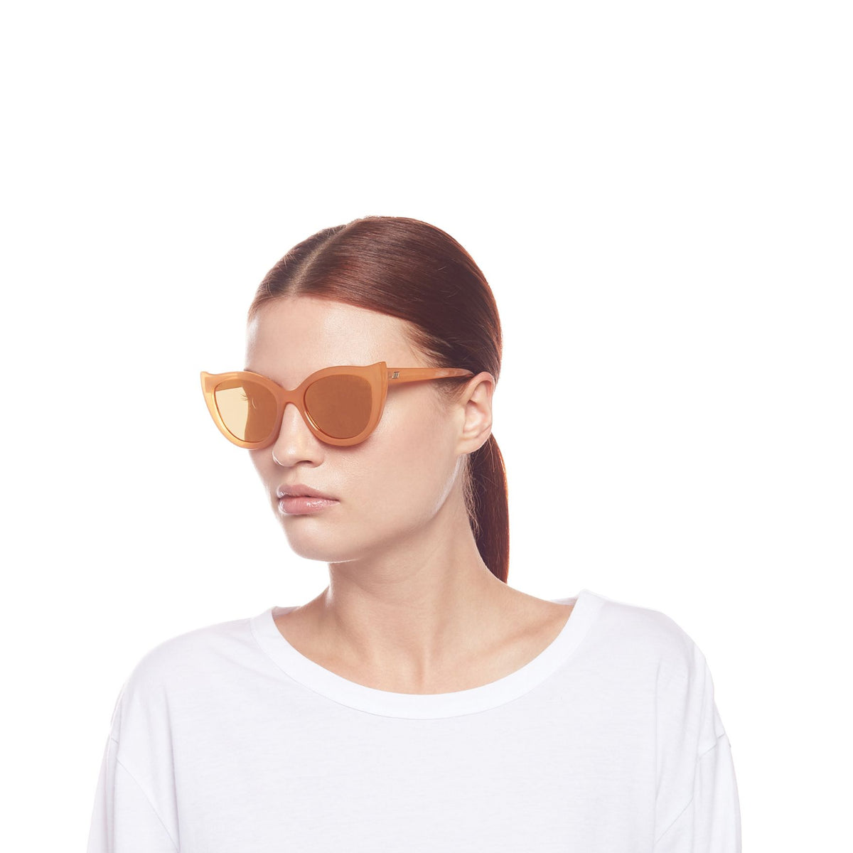Le Specs Flossy – Orange – verres orange miroir – portées