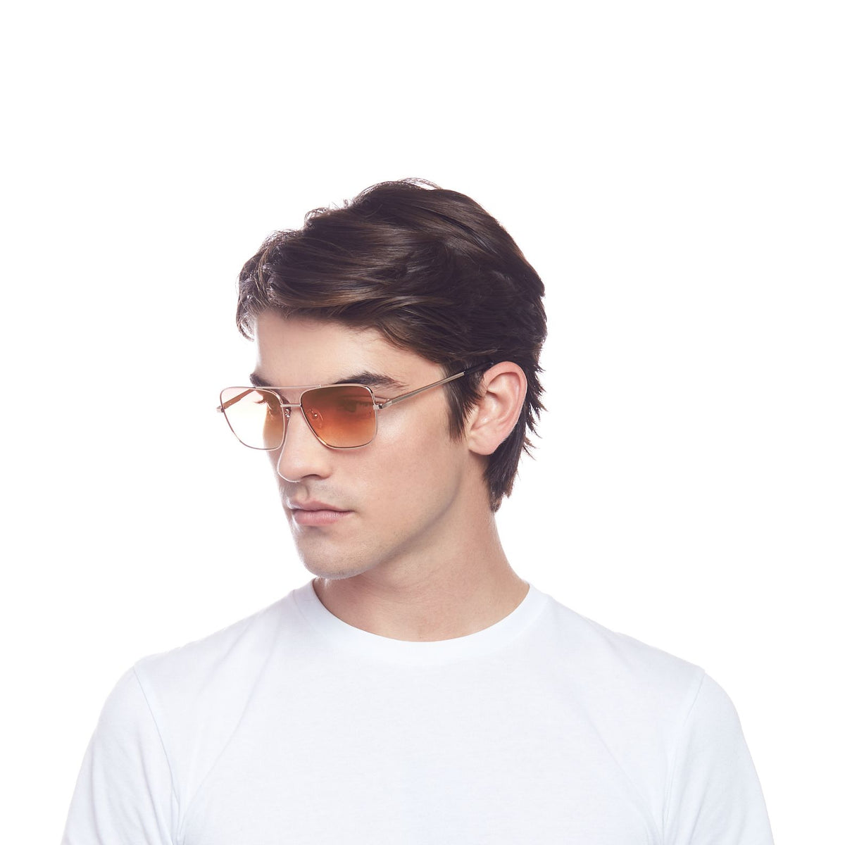 Le Specs Hercules – Or – verres orange miroir – portées