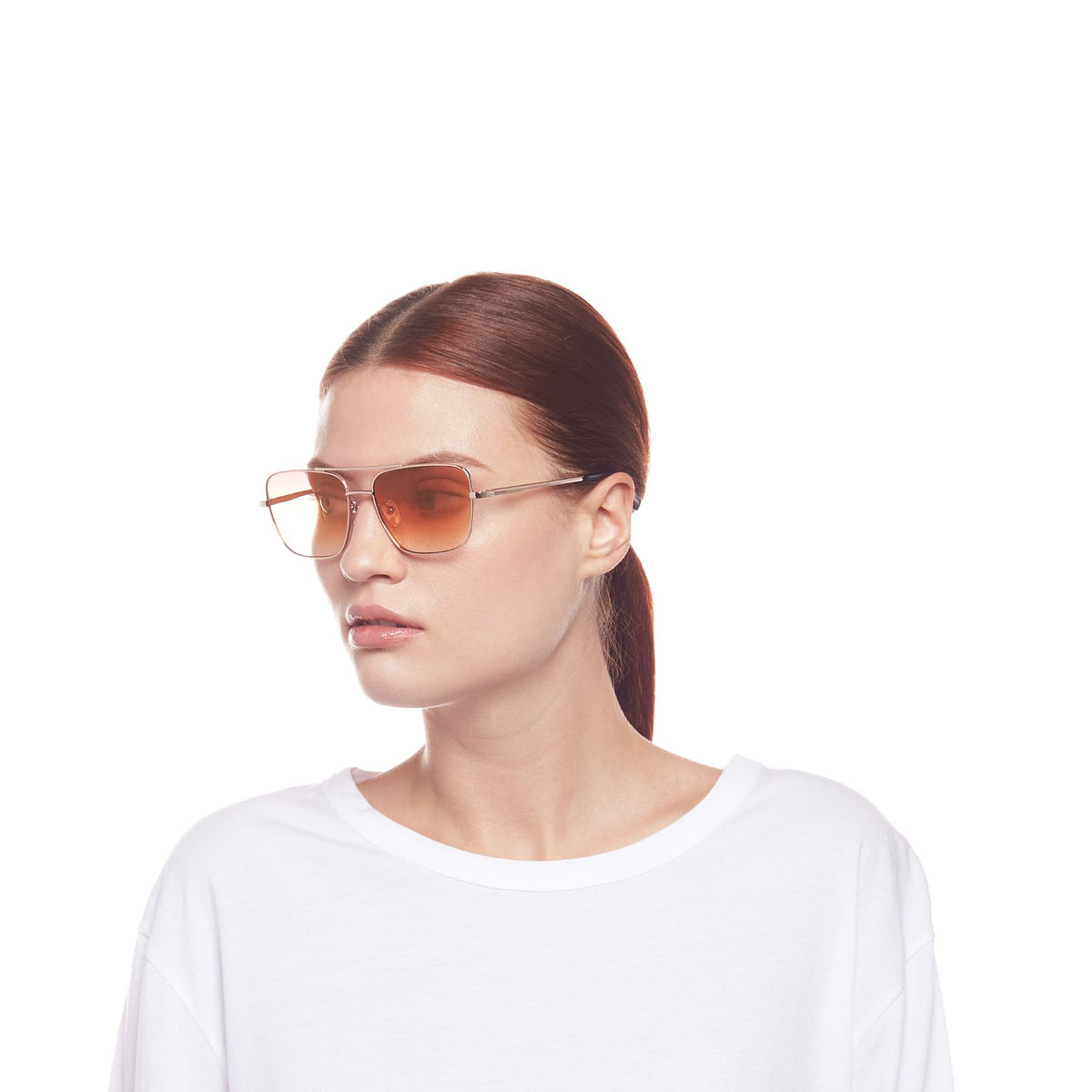 Le Specs Hercules – Or – verres orange miroir – portées