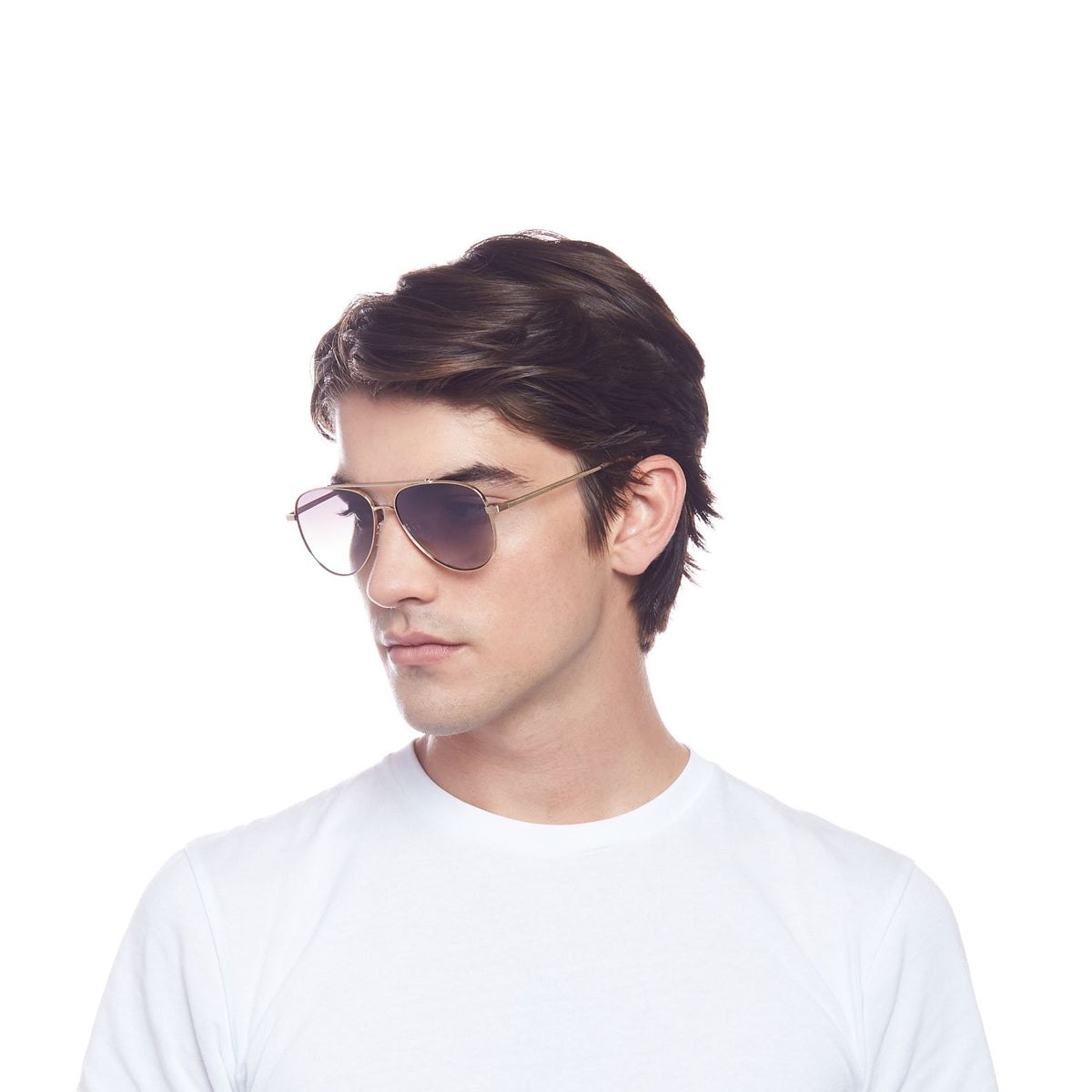 Le Specs Evermore – Or rose – verres marron miroir – portées