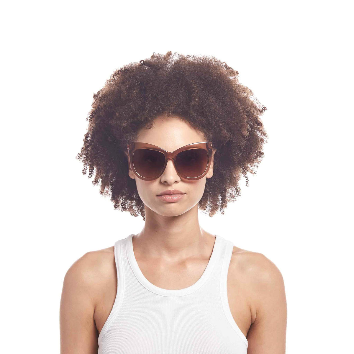 Le Specs Hidden Treasure – Beige – verres marron – portées