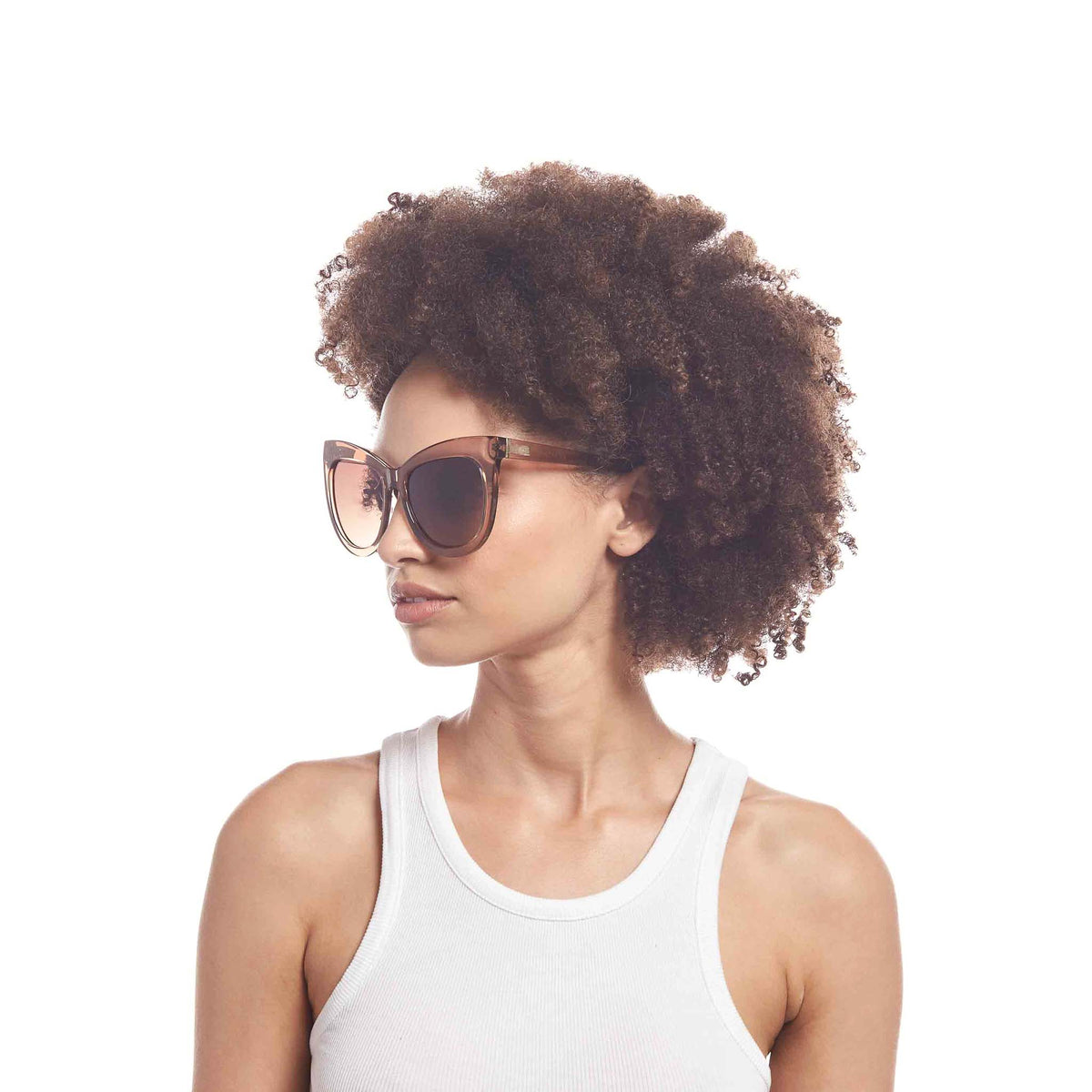 Le Specs Hidden Treasure – Beige – verres marron – portées