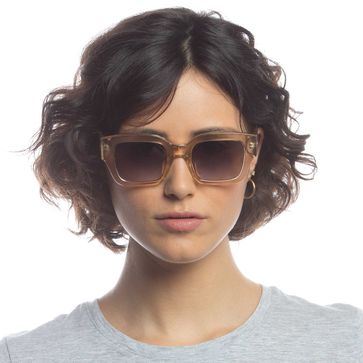 Le Specs Hypnos Alt Fit – Transparent – verres gris – portées