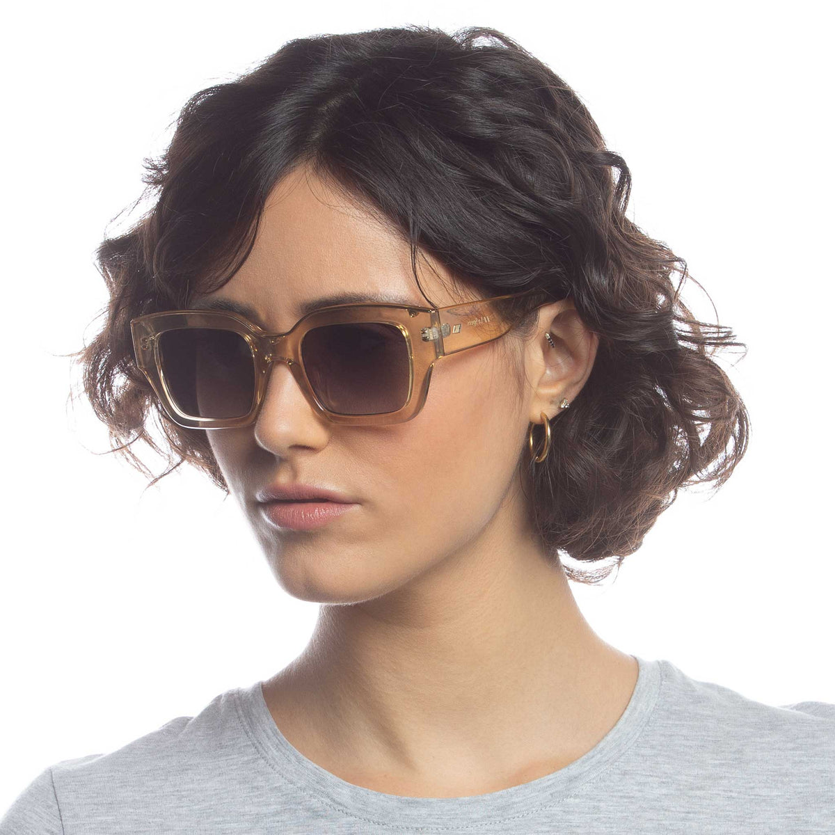 Le Specs Hypnos Alt Fit – Transparent – verres gris – portées