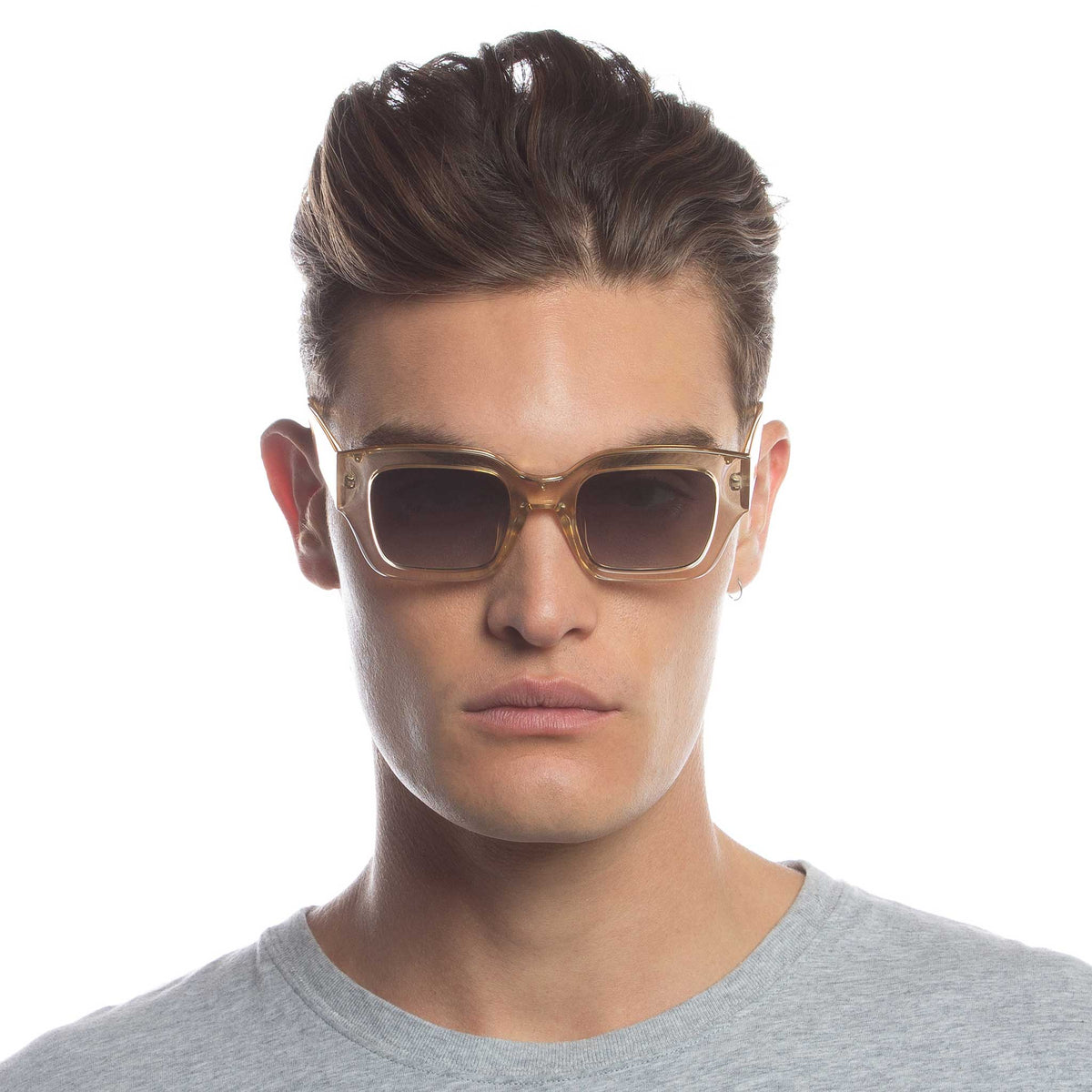 Le Specs Hypnos Alt Fit – Transparent – verres gris – portées