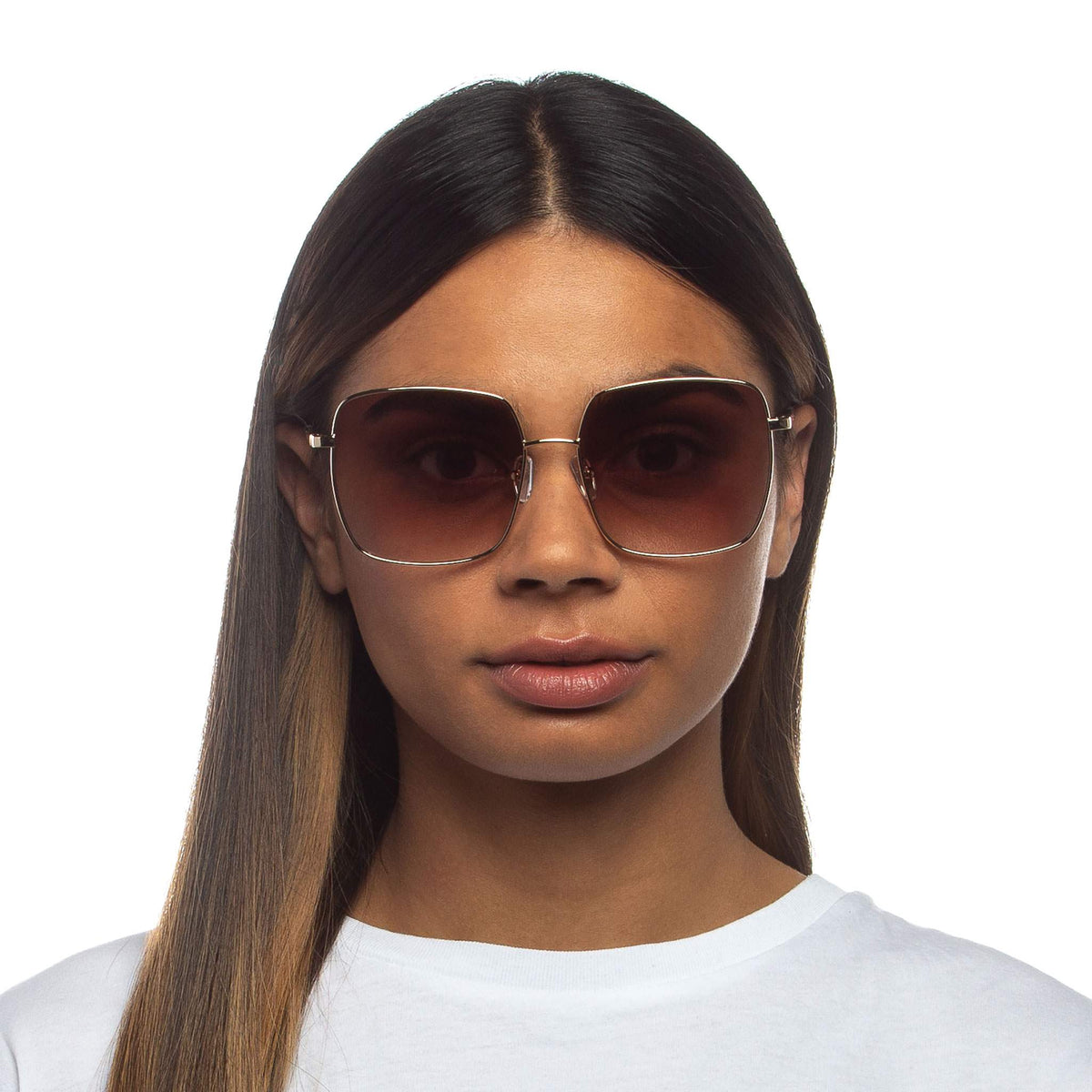Le Specs The Cherished – Or – verres marron – portées