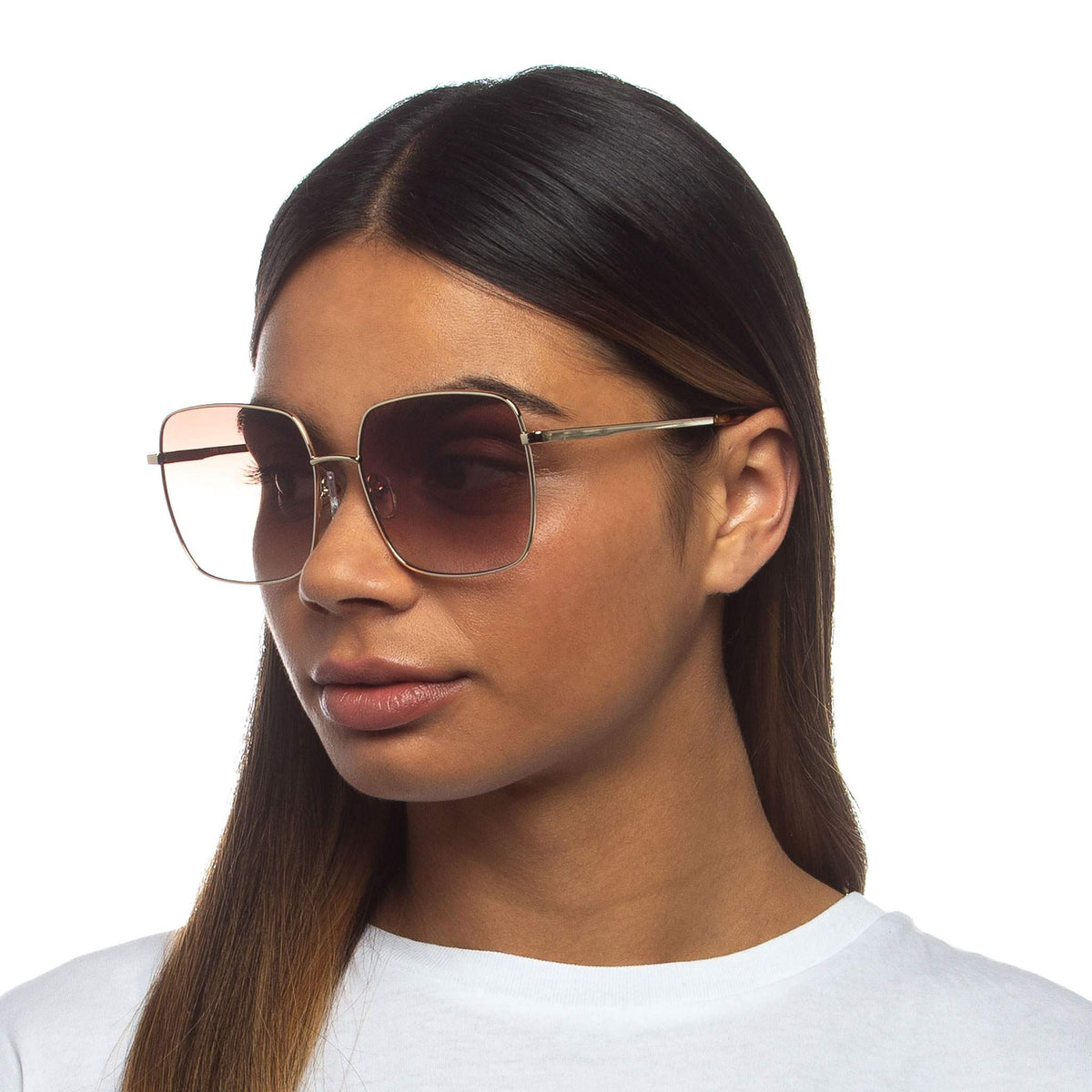 Le Specs The Cherished – Or – verres marron – portées