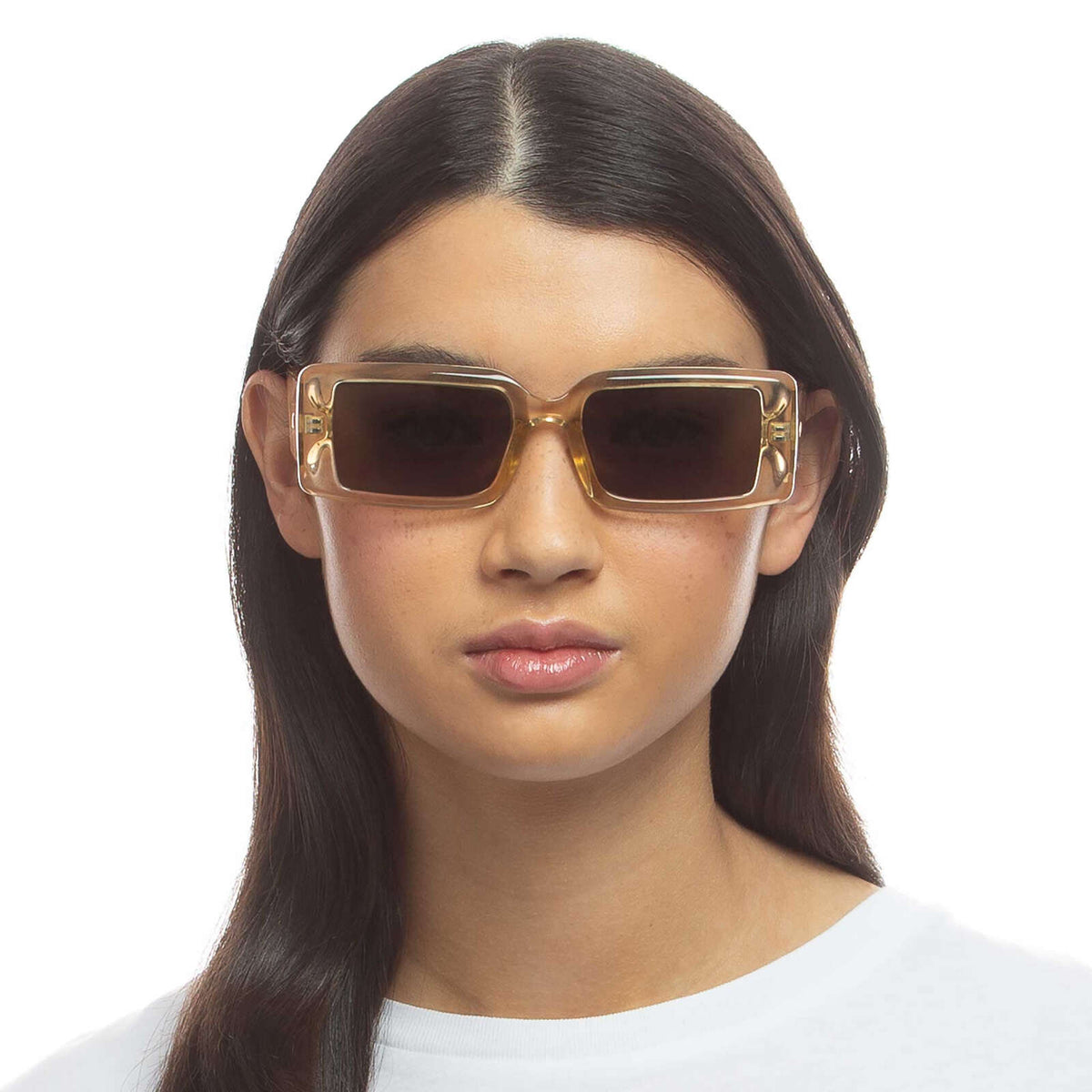 Le Specs The Impeccable – Transparent – verres noirs – portées