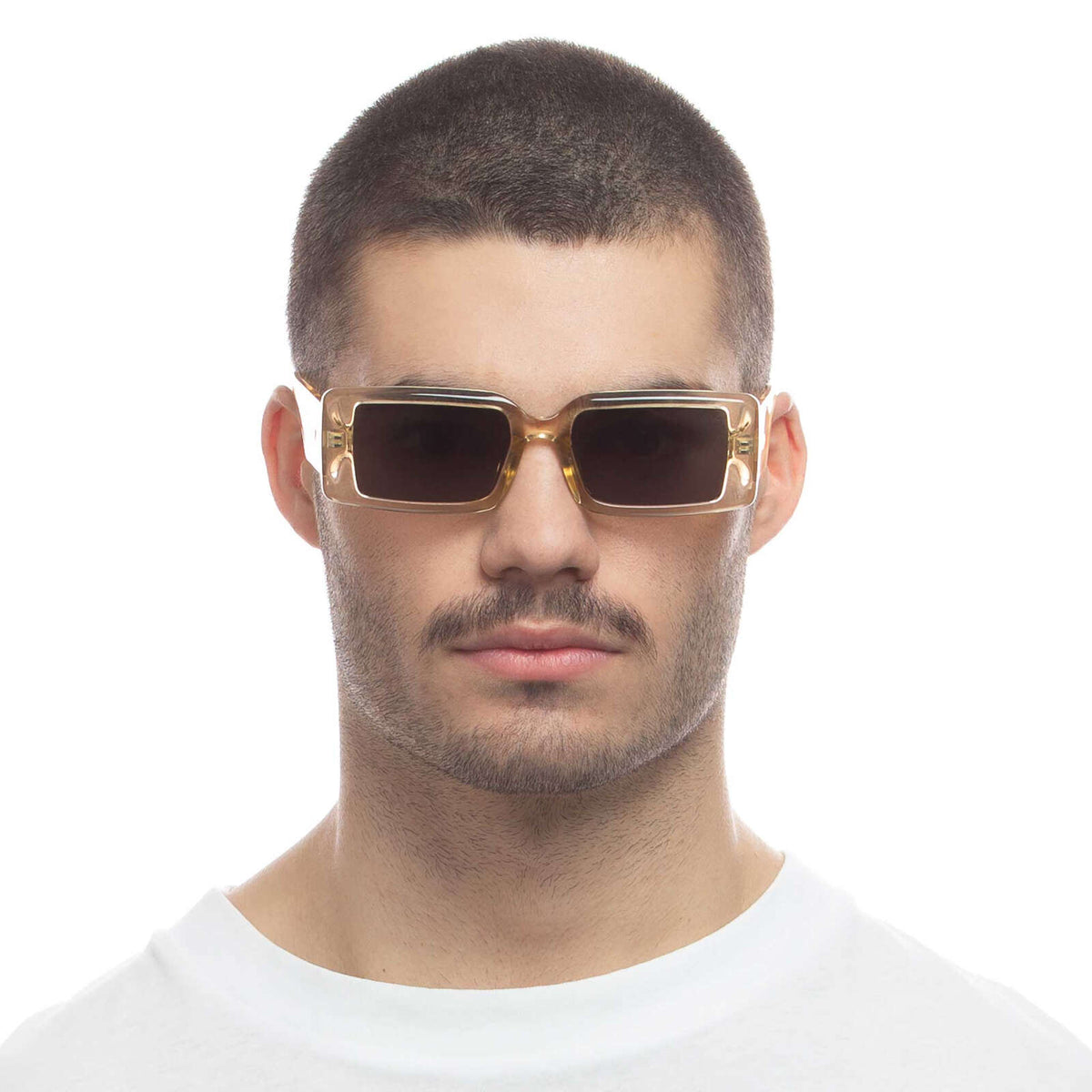 Le Specs The Impeccable – Transparent – verres noirs – portées